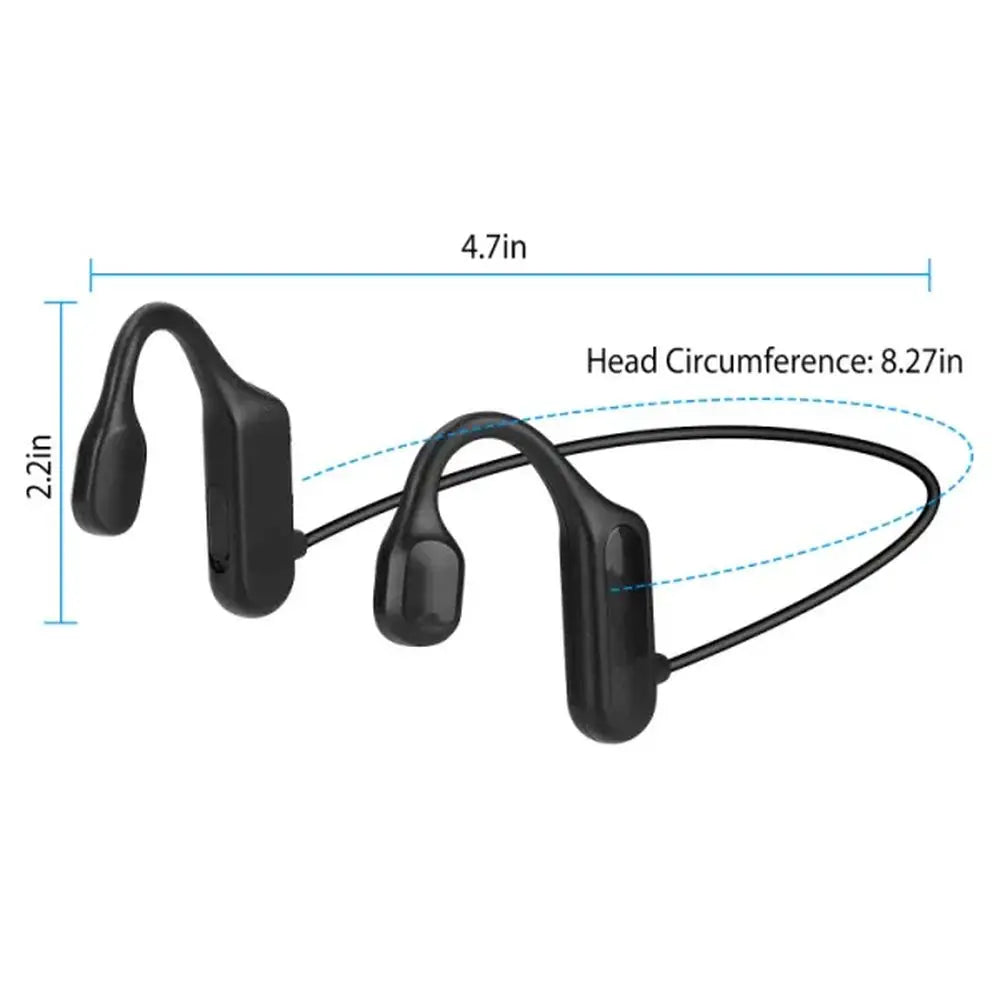 V5.1 Wireless Bone Conduction Headphone Open Ear Sports Wireless Headset W/ Mic IPX5 Sweatproof